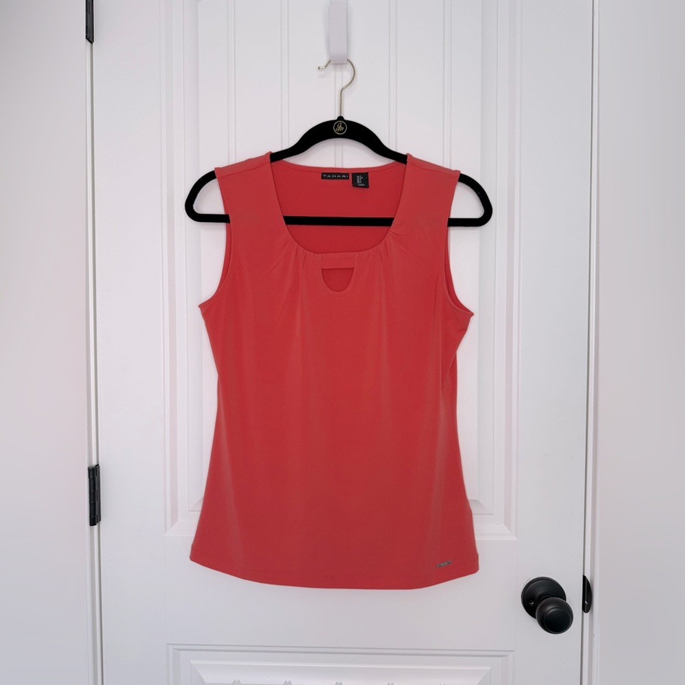 Tahari Coral / Orange Tank Top Blouse